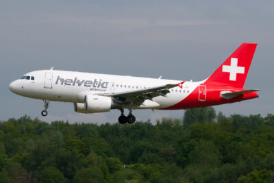 HelveticAirways A319 HB-JVK LUX 250515