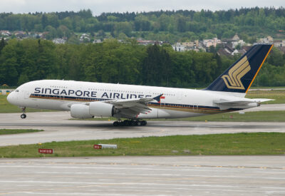 SingaporeAirlines A380 9V-SKF ZRH 140510